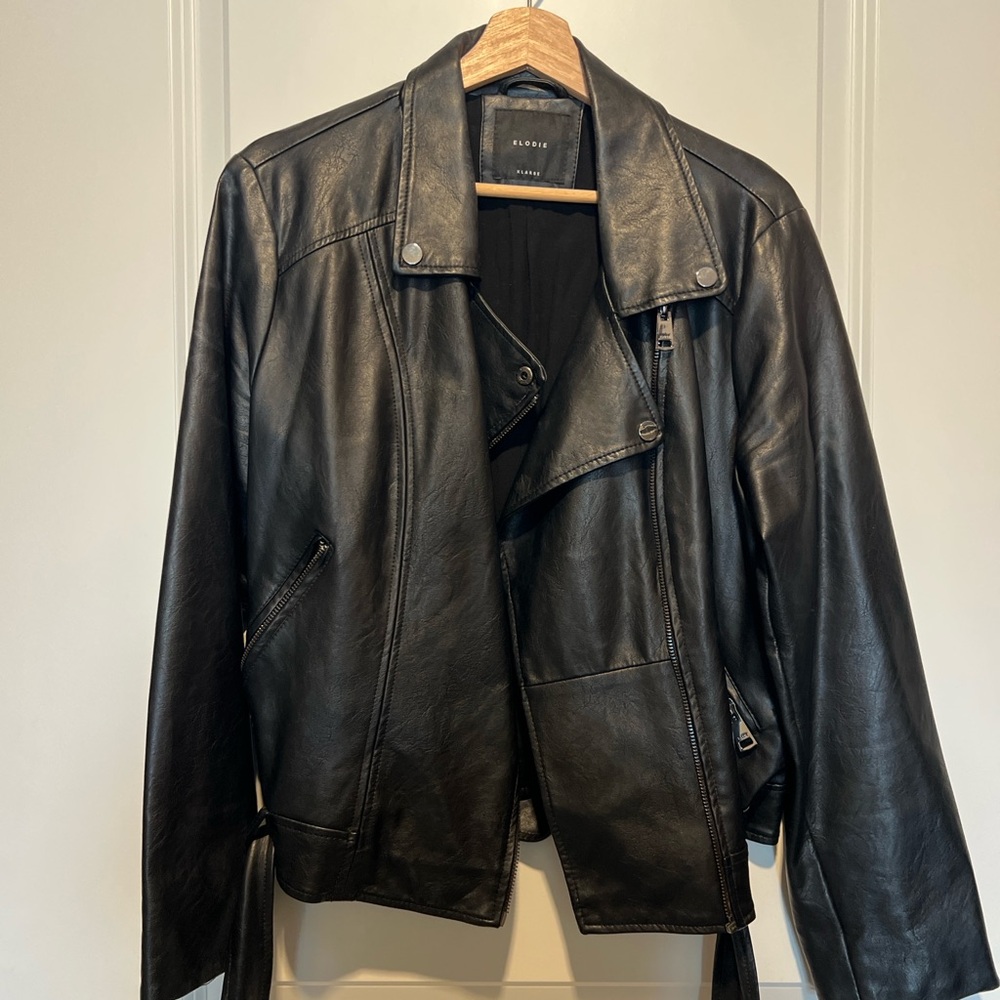 Black Vegan Leather Jacket - image 1